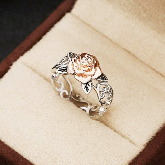 🎊Eternity Flower Hollow Carved Fever Silver Vintage Rings for Women,EVGG1428 - Picture 1 of 6